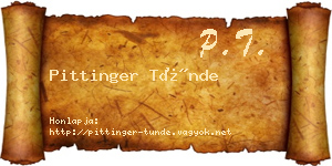 Pittinger Tünde névjegykártya